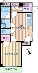 ラメゾン2 1DKの間取図画像