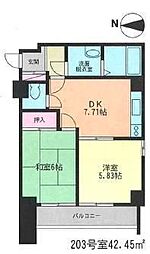 パレ・綾瀬 2DKの間取図画像