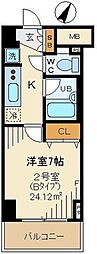スカイコート新小岩 1Kの間取図画像