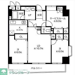 ドミール・コンフォール 3LDKの間取図画像