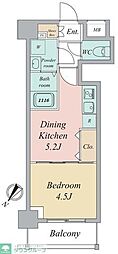グランカーサ曳舟 1DKの間取図画像