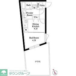 堀切ガーデンテラス 1DKの間取図画像