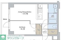 セジョリ押上 1LDKの間取図画像