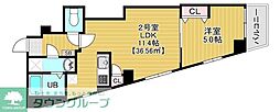 Brun Court Minamisenju 1LDKの間取図画像