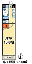 グレースコート東日暮里 1Kの間取図画像