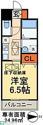 フジックス西日暮里 1Kの間取図画像