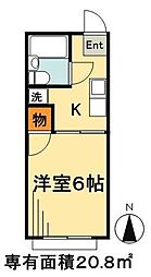 シティハイムベルゲン 1Kの間取図画像