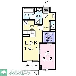 アルカディアI 1LDKの間取図画像