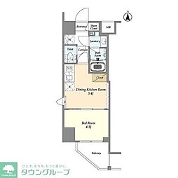 AZURETERRACE東陽町 1DKの間取図画像
