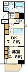 パークハビオ門前仲町 1DKの間取図画像
