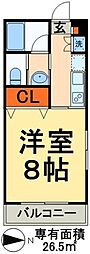 アムールグルエ 1Kの間取図画像
