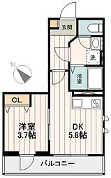プリマヴェーラ金町 1DKの間取図画像