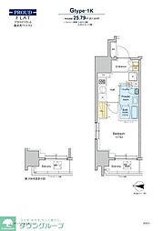 墨田区緑4丁目マンション 1Kの間取図画像