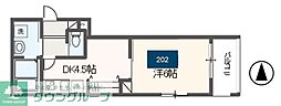 MELDEA一之江 1DKの間取図画像