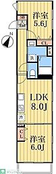 さくら 2DKの間取図画像