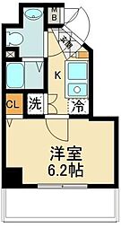 ハーモニーレジデンス木場ステーションフロント 1Kの間取図画像