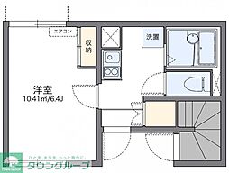 レオネクストアルカディア2 1Kの間取図画像