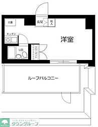 スカイコート浅草3 ワンルームの間取図画像
