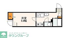 ブロンお花茶屋 1Kの間取図画像