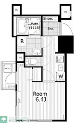 コスモ門前仲町 1Kの間取図画像