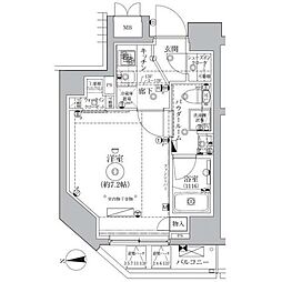 レアライズ浅草4 1Kの間取図画像