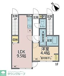 カインドネスα瑞江PRIME 1LDKの間取図画像