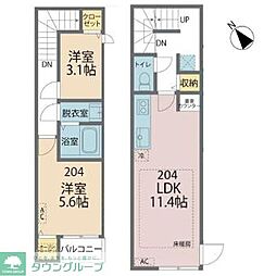 カインドネスα瑞江PRIME 1LDKの間取図画像