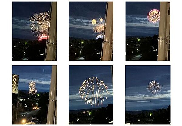 バルコニーからは花火観賞することができます