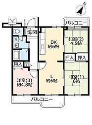UR千葉ニュータウン高花団地1-6-6 3LDKの間取図画像