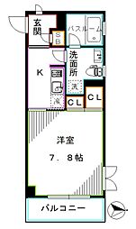 東京メトロ丸ノ内線 中野新橋駅 徒歩2分の賃貸マンション 2階1Kの間取り