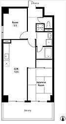 東京メトロ丸ノ内線 中野坂上駅 徒歩7分の賃貸マンション 6階2LDKの間取り