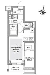 JR総武線 東中野駅 徒歩9分の賃貸マンション 1階1LDKの間取り
