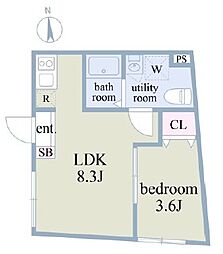東京メトロ丸ノ内線 中野富士見町駅 徒歩5分の賃貸マンション 5階1LDKの間取り