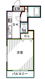 東京メトロ丸ノ内線 中野新橋駅 徒歩2分の賃貸マンション 4階1DKの間取り