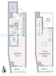 JR総武線 中野駅 徒歩11分の賃貸マンション 9階1LDKの間取り