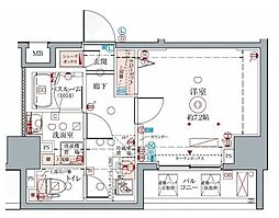 東京メトロ丸ノ内線 中野新橋駅 徒歩10分の賃貸マンション 5階1Kの間取り