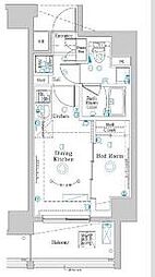 東京メトロ丸ノ内線 中野富士見町駅 徒歩4分の賃貸マンション 6階1DKの間取り