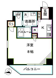 JR総武線 東中野駅 徒歩8分の賃貸マンション 9階1Kの間取り
