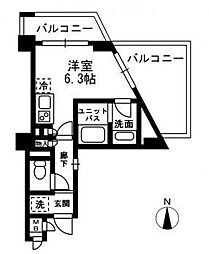 西武新宿線 下落合駅 徒歩5分の賃貸マンション 4階ワンルームの間取り