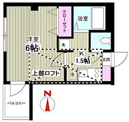 JR中央本線 中野駅 徒歩8分の賃貸マンション 4階1Kの間取り