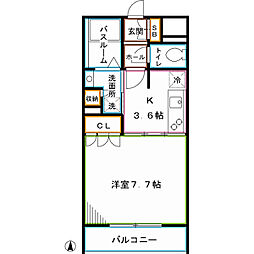 JR中央本線 中野駅 徒歩6分の賃貸マンション 1階1Kの間取り