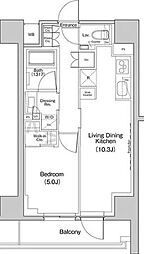 東京メトロ丸ノ内線 中野富士見町駅 徒歩4分の賃貸マンション 14階1LDKの間取り