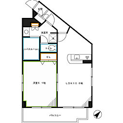 西武新宿線 新井薬師前駅 徒歩5分の賃貸マンション 1階1LDKの間取り