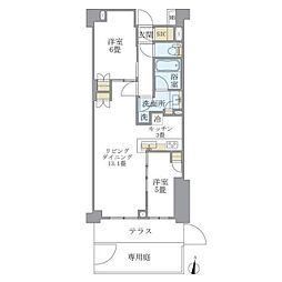 BLESS中野弥生町 2LDKの間取図画像
