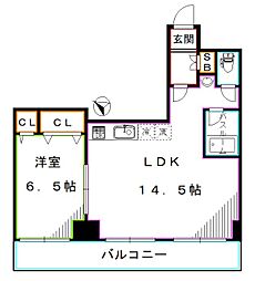ルピナスマンション 1LDKの間取図画像