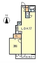 シェルフォーレ 1LDKの間取図画像