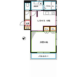 フェリーチェ 1DKの間取図画像
