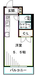 サンハイム西落合 ワンルームの間取図画像