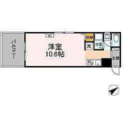 北新宿オークハイツ 1Kの間取図画像