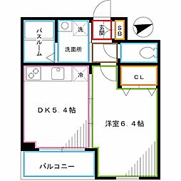 グリーニエ西新宿弐番館 1DKの間取図画像